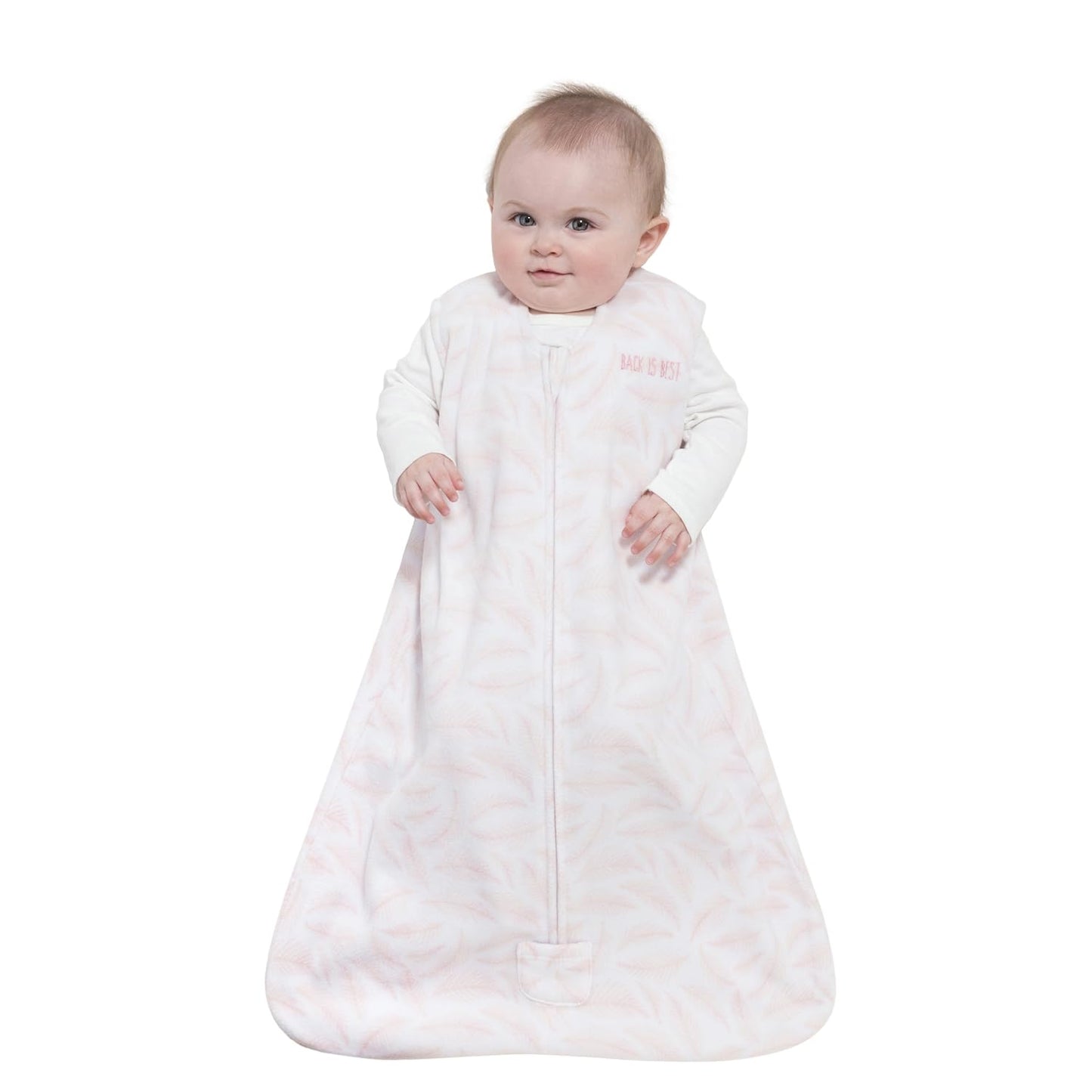 HALO Sleepsack Plush Dot Velboa Wearable Blanket, TOG 1.5, Cream, Medium