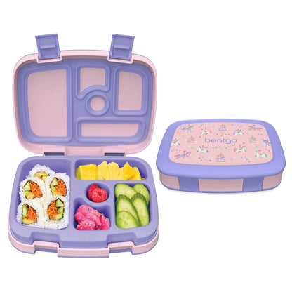 Bentgo® Kids Prints Leak-Proof, 5-Compartment Bento-Style Kids Lunch Box - Ideal Portion Sizes for Ages 3 to 7 - BPA-Free, Dishwasher Safe, Food-Safe Materials - 2023 Collection (Friendly Skies)…