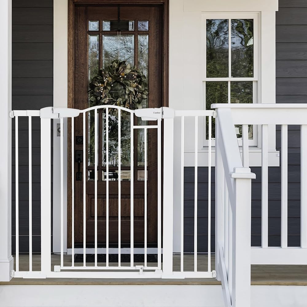 Cumbor 36" Extra Tall Baby Gate for Dogs and Kids with Wide 2-Way Door, 29.7"-40.6" Width, and Auto Close Personal Safety for Babies and Pets, Fits Doorways, Stairs, and Entryways