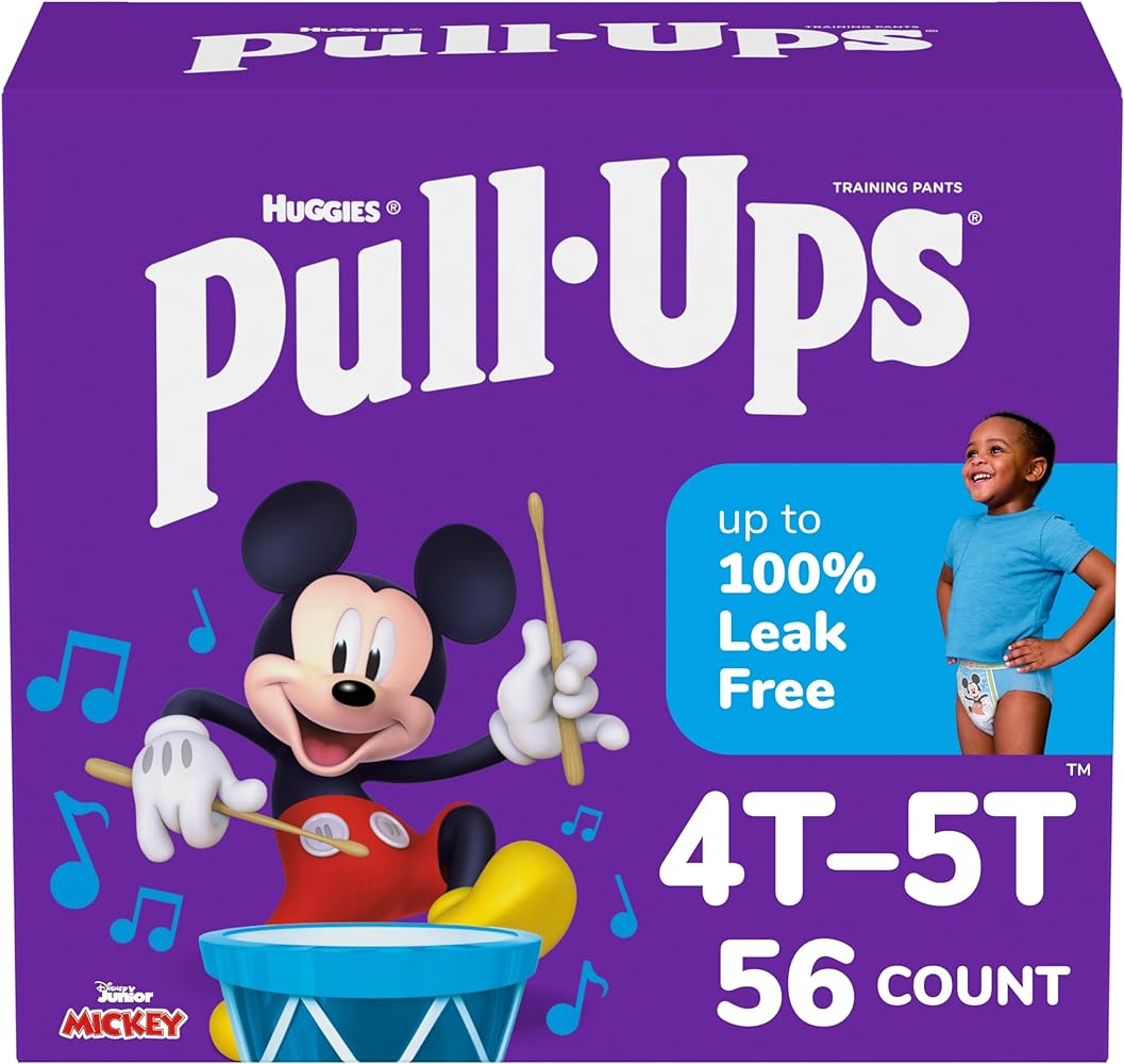 Pull-Ups Boys' Potty Training Pants, 2T-3T (16-34 lbs), 124 Count (4 Packs of 31), Packaging May Vary