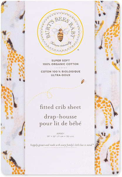 Burt's Bees Baby - Fitted Crib Sheet, Boys & Unisex 100% Organic Cotton Crib Sheet for Standard Crib and Toddler Mattresses (Hello Moon!) 28x52 Inch (Pack of 1)