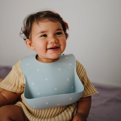 mushie Silicone Baby Bib | Adjustable Fit Waterproof Bibs (Dusty Rose)