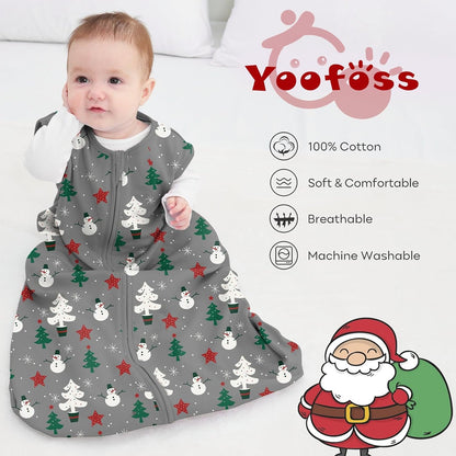 Yoofoss Baby Sleep Sack 0-6 Months Wearable Blanket for Babies 100% Cotton 2-Way Zipper TOG 0.5 Toddler Sleeping Sack 3 Pack, Comfy Lightweight Sleep Sacks