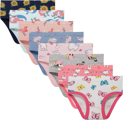 NEIYISHE Girls' Cotton Brief Breathable Toddler Panties Kids Assorted Underwears 6-8 pieces