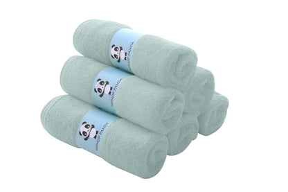 HIPHOP PANDA Baby Wash Clothes, Rayon Made from Bamboo - 2 Layer Ultra Soft Absorbent Washcloths for Boy - Newborn Face Towel - Makeup Remove Washcloths for Delicate Skin - (Gray, 6 Pack)