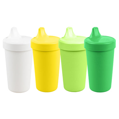 Re Play Made in USA 10 Oz. Sippy Cups for Toddlers (4-pack) Spill Proof Sippy Cup for 1+ Year Old - Dishwasher/Microwave Safe - Hard Spout Kids Cups with Lid 3.13" x 6.25" (Modern Mint)