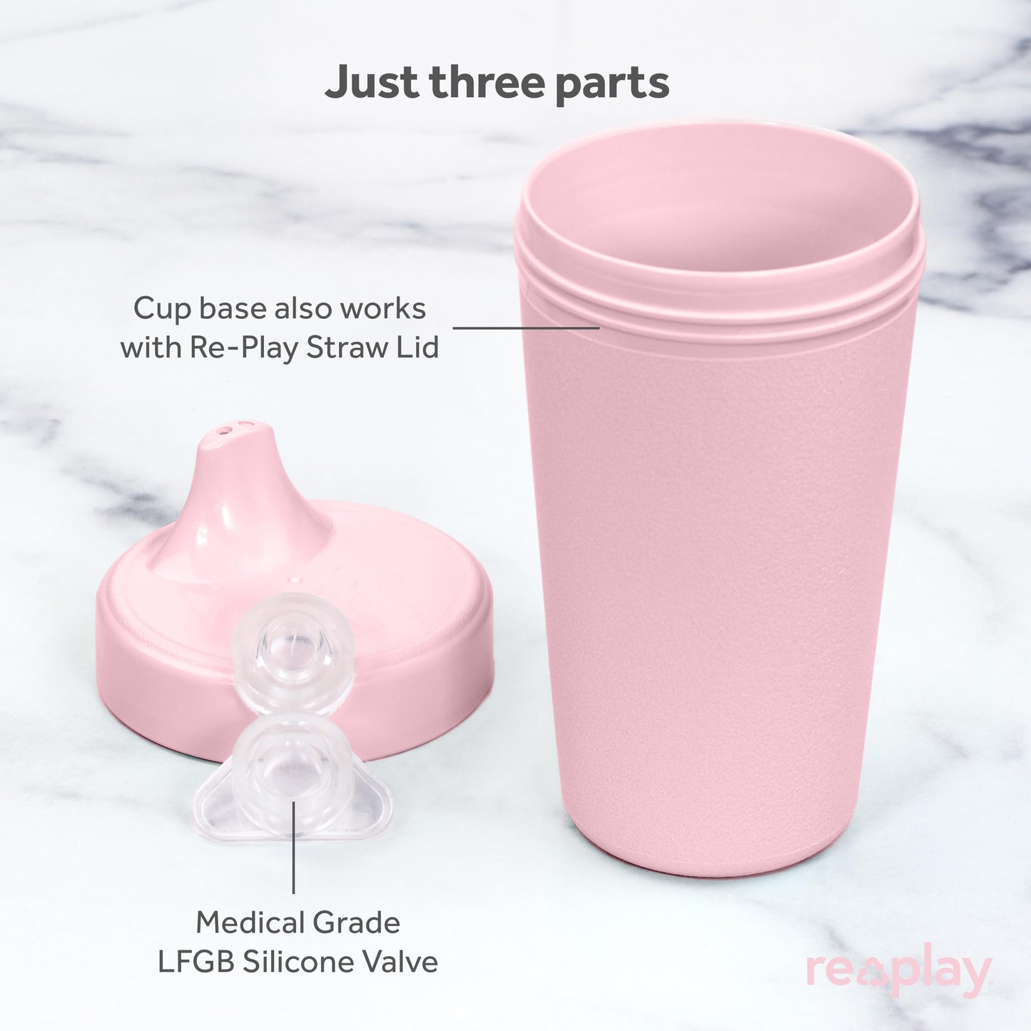 Re Play Made in USA 10 Oz. Sippy Cups for Toddlers (4-pack) Spill Proof Sippy Cup for 1+ Year Old - Dishwasher/Microwave Safe - Hard Spout Kids Cups with Lid 3.13" x 6.25" (Modern Mint)