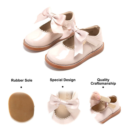 Felix & Flora Toddler Little Girl Brown Mary Jane Dress Shoes - Ballet Flats for Easter Flower Girl Party School Shoes（Brown,5 Toddler