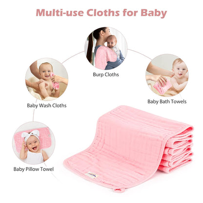 Maliton Muslin Baby Burp Cloths 6 Pack Large 20''x10'' 100% Cotton Burp Rags Absorbent and Soft 6 Layers Muslin Cloth Baby Essentials for Newborn(Animals and Cars, Pack of 6)