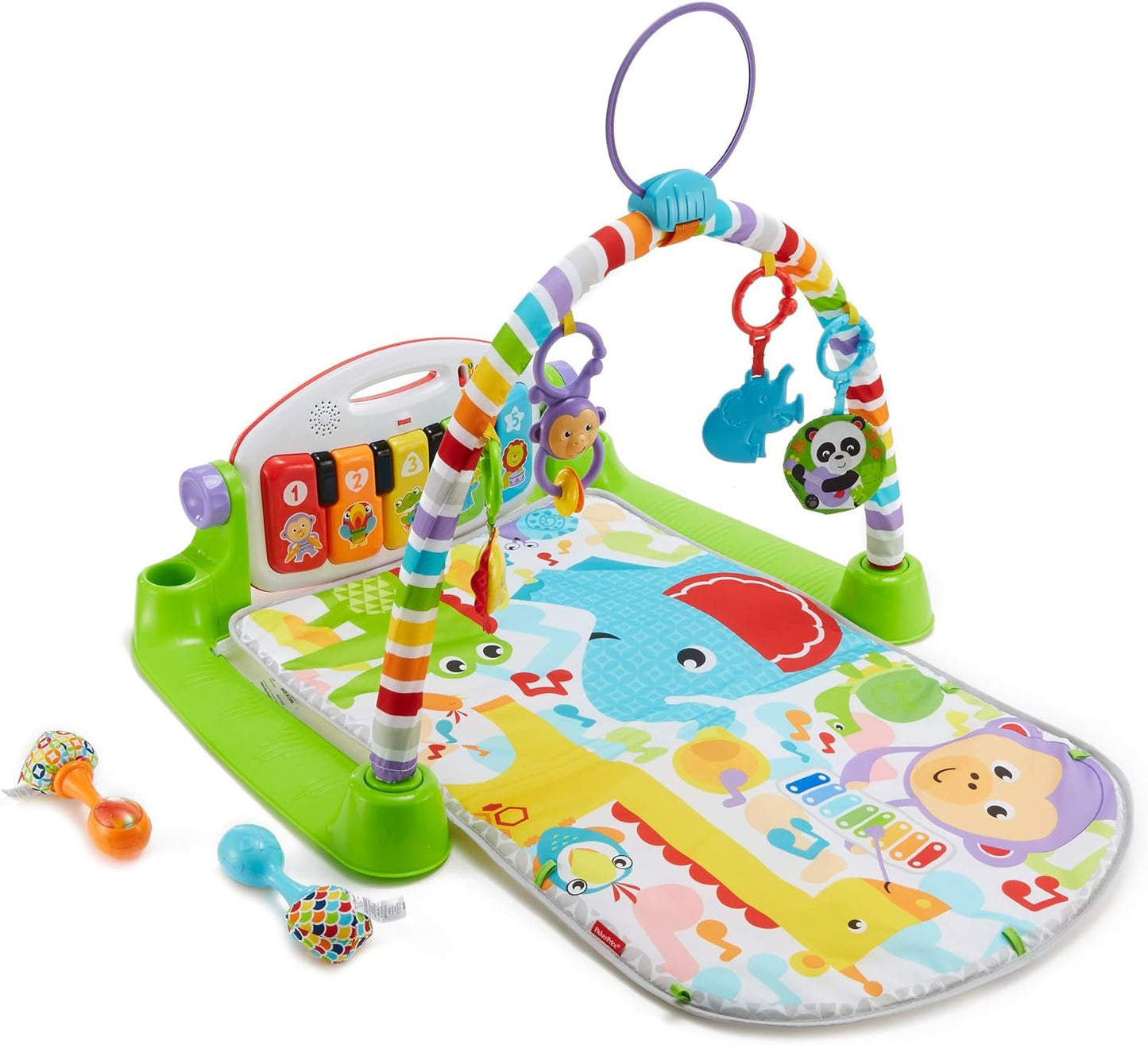 Fisher-Price Baby Playmat Kick & Play Piano Gym With Musical And Sensory Toys For Newborn To Toddler, Navy Fawn