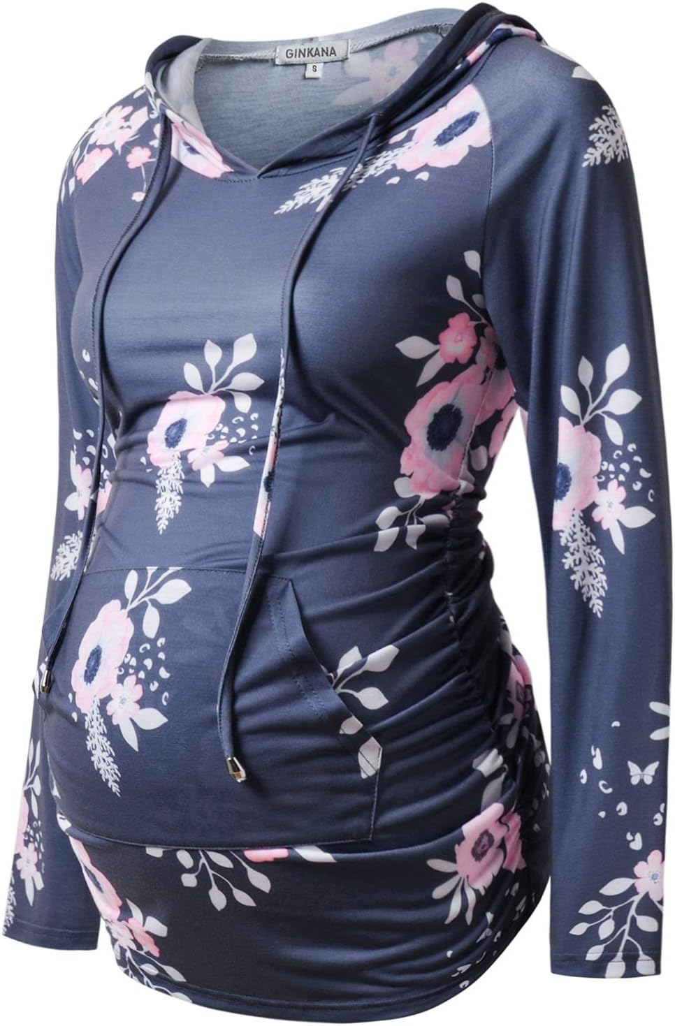 GINKANA Maternity Hoodie Long Sleeves Shirts Casual Maternity Top Pregnancy Sweatshirt Casual Clothes