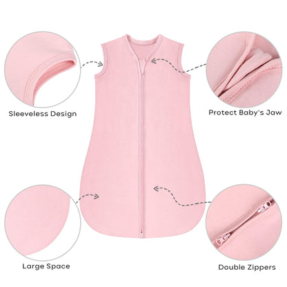 Yoofoss Baby Sleep Sack 0-6 Months Wearable Blanket for Babies 100% Cotton 2-Way Zipper TOG 0.5 Toddler Sleeping Sack 3 Pack, Comfy Lightweight Sleep Sacks