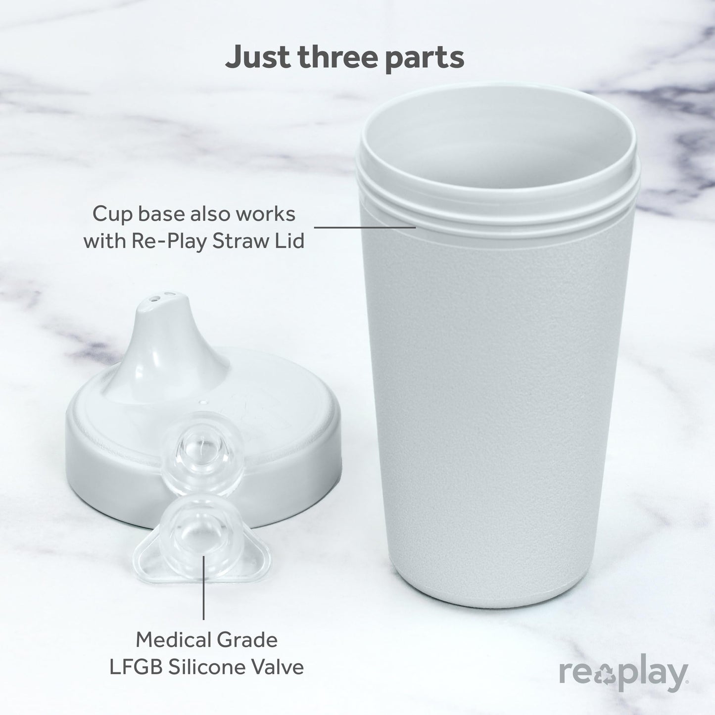 Re Play Made in USA 10 Oz. Sippy Cups for Toddlers (4-pack) Spill Proof Sippy Cup for 1+ Year Old - Dishwasher/Microwave Safe - Hard Spout Kids Cups with Lid 3.13" x 6.25" (Modern Mint)