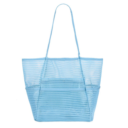 Tainehs Mesh Beach Tote Bag for Women 2024 Upgrade Waterproof Pool Bag for Beach Vacation Swimming Family Travel Essentials