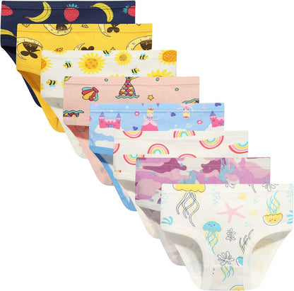 NEIYISHE Girls' Cotton Brief Breathable Toddler Panties Kids Assorted Underwears 6-8 pieces