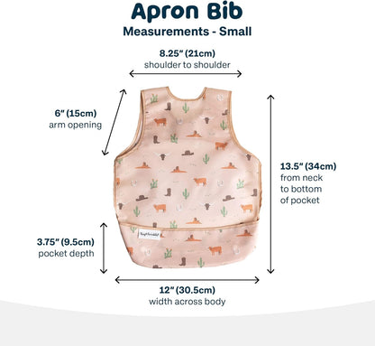 Tiny Twinkle Mess Proof Baby Bib - Waterproof Toddler and Baby Apron Bib - Machine Washable - PFAS and BPA Free