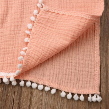 KMBANGI Toddler Kids Baby Girls Boys Summer Clothes Hooded Swim Suit Cover Ups with Pom Poms Cotton Cloak