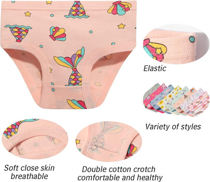 NEIYISHE Girls' Cotton Brief Breathable Toddler Panties Kids Assorted Underwears 6-8 pieces