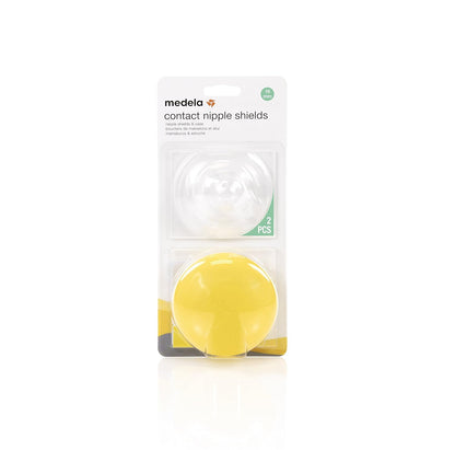 Medela Contact Nipple Shield for Breastfeeding, 24mm Medium Nippleshield, For Latch Difficulties or Flat or Inverted Nipples, 2 Count with Carrying Case, Made Without BPA