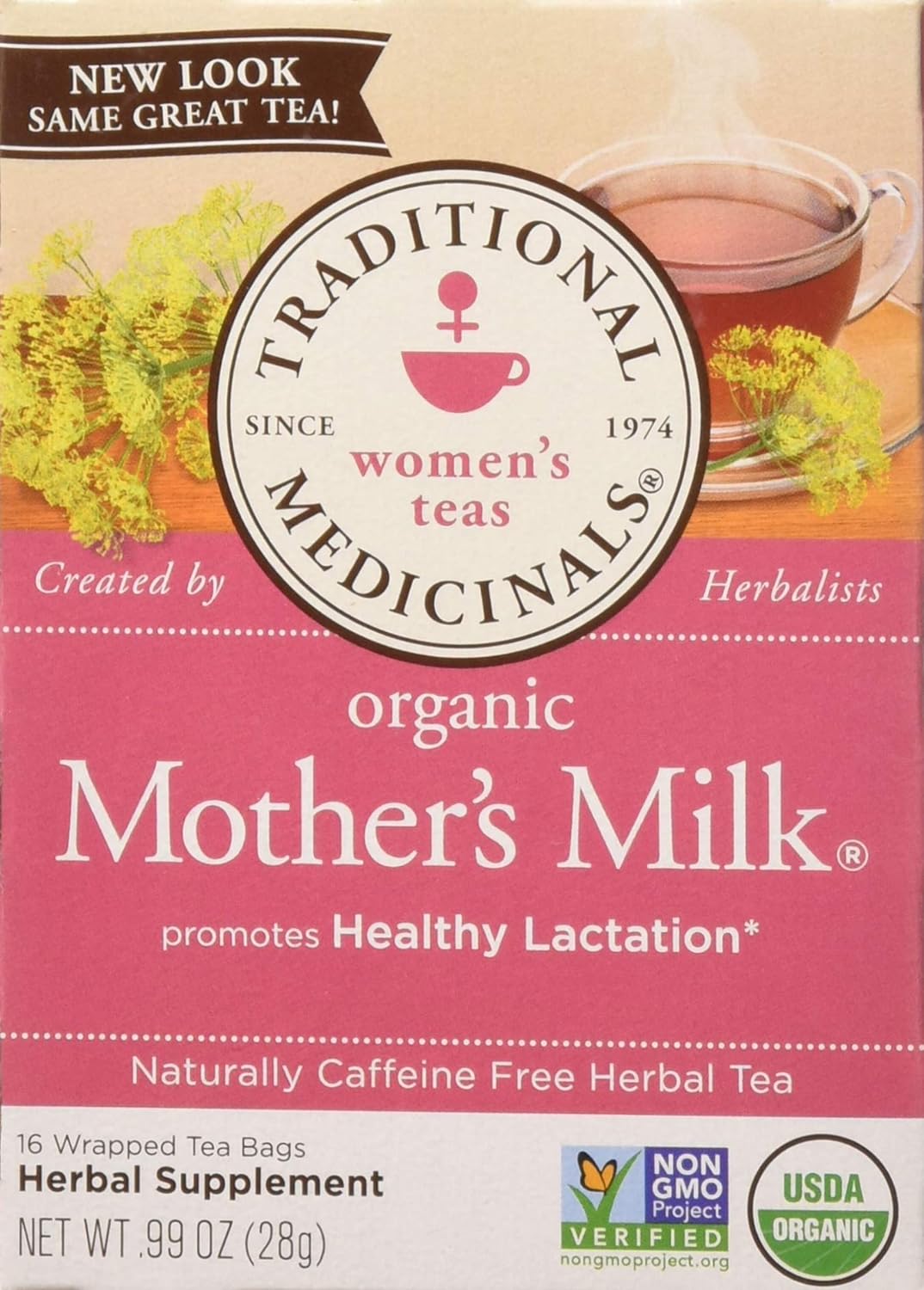 Traditional Medicinals Tea, Organic Raspberry Leaf, Eases Menstrual Cramps, Supports a Healthy Pregnancy, 96 Tea Bags (6 Pack)