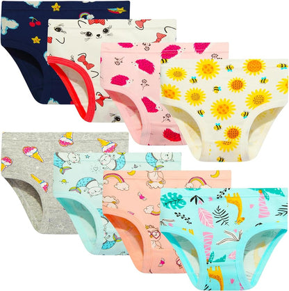 NEIYISHE Girls' Cotton Brief Breathable Toddler Panties Kids Assorted Underwears 6-8 pieces