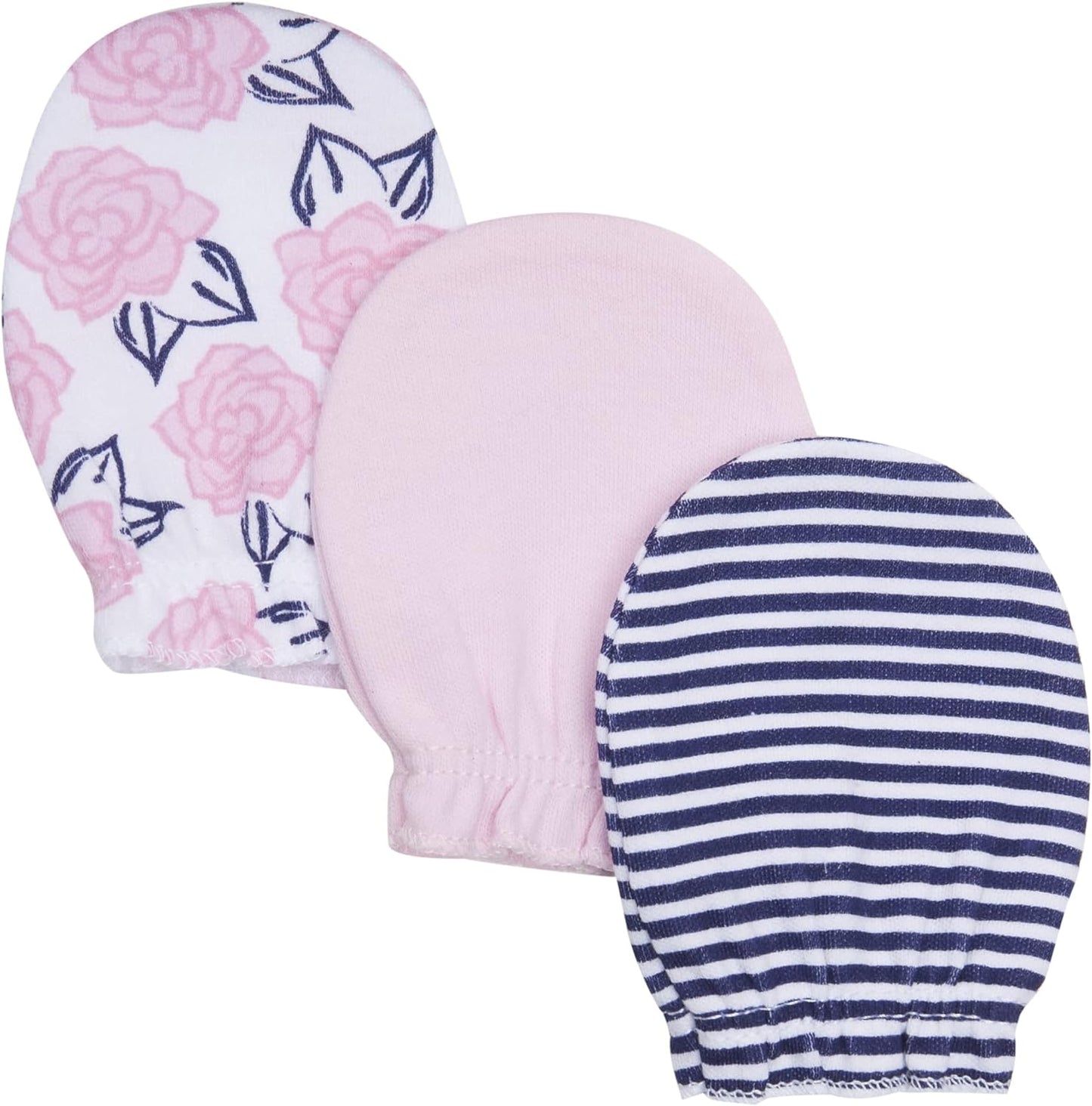 Hudson Baby Baby Girls' Cotton Headband and Scratch Mitten Set