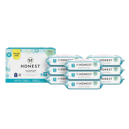 The Honest Company Clean Conscious Wipes | 99% Water, Compostable, Plant-Based, Baby Wipes | Hypoallergenic, EWG Verified | Pattern Play, 720 Count