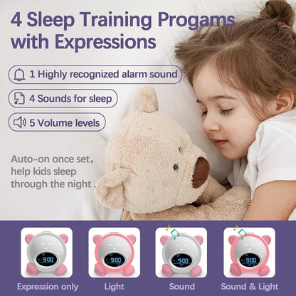 OK to Wake Clock for Kids, Sleep Training Clock with Night Light and Sound Machine, Kids Alarm Clock for Bedrooms, Blue