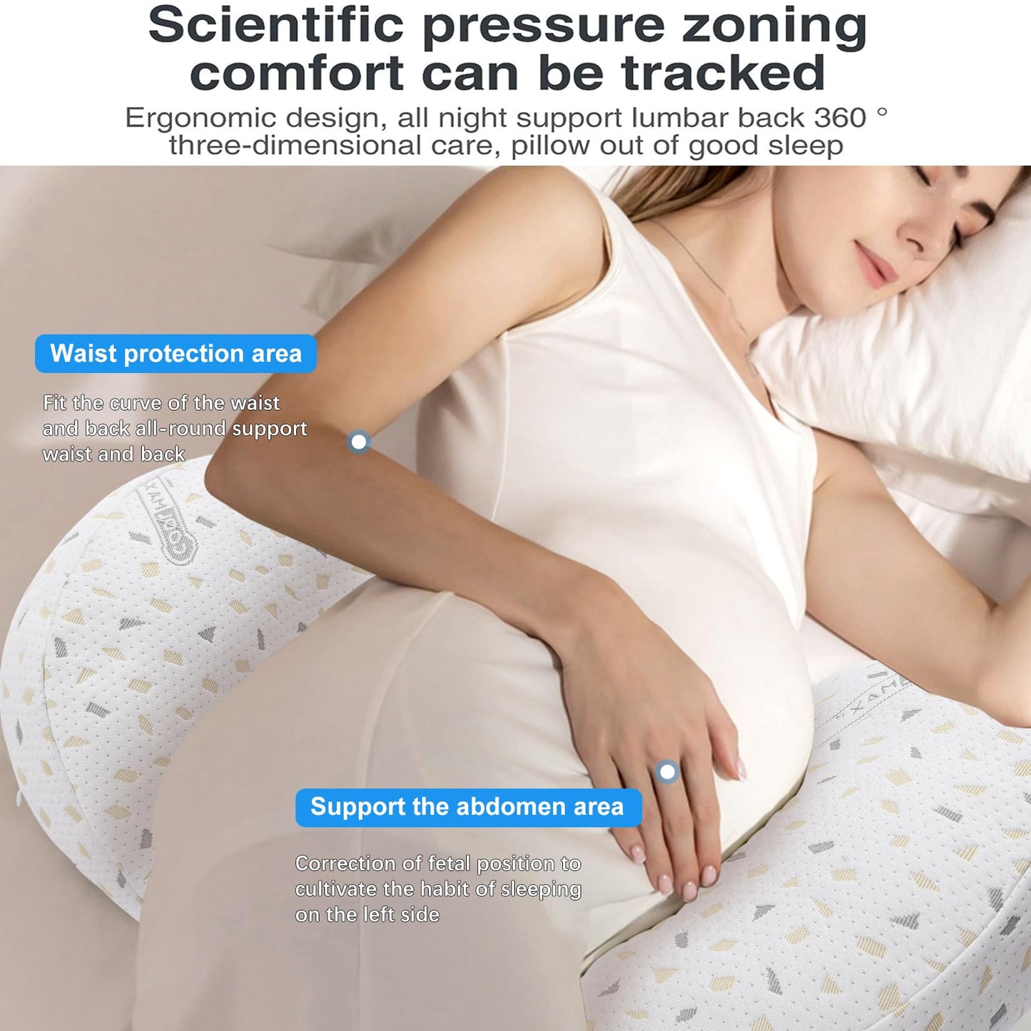 Busarilar Pregnancy Pillows for Sleeping, Maternity Pillow, Pregnancy Body Pillow Support for Back, Legs, Belly, Hips of Pregnant Women, Detachable and Adjustable with Pillow Cover (Pinky, Small)