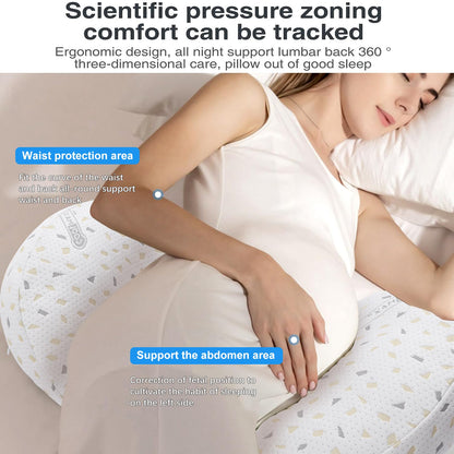 Busarilar Pregnancy Pillows for Sleeping, Maternity Pillow, Pregnancy Body Pillow Support for Back, Legs, Belly, Hips of Pregnant Women, Detachable and Adjustable with Pillow Cover (Pinky, Small)