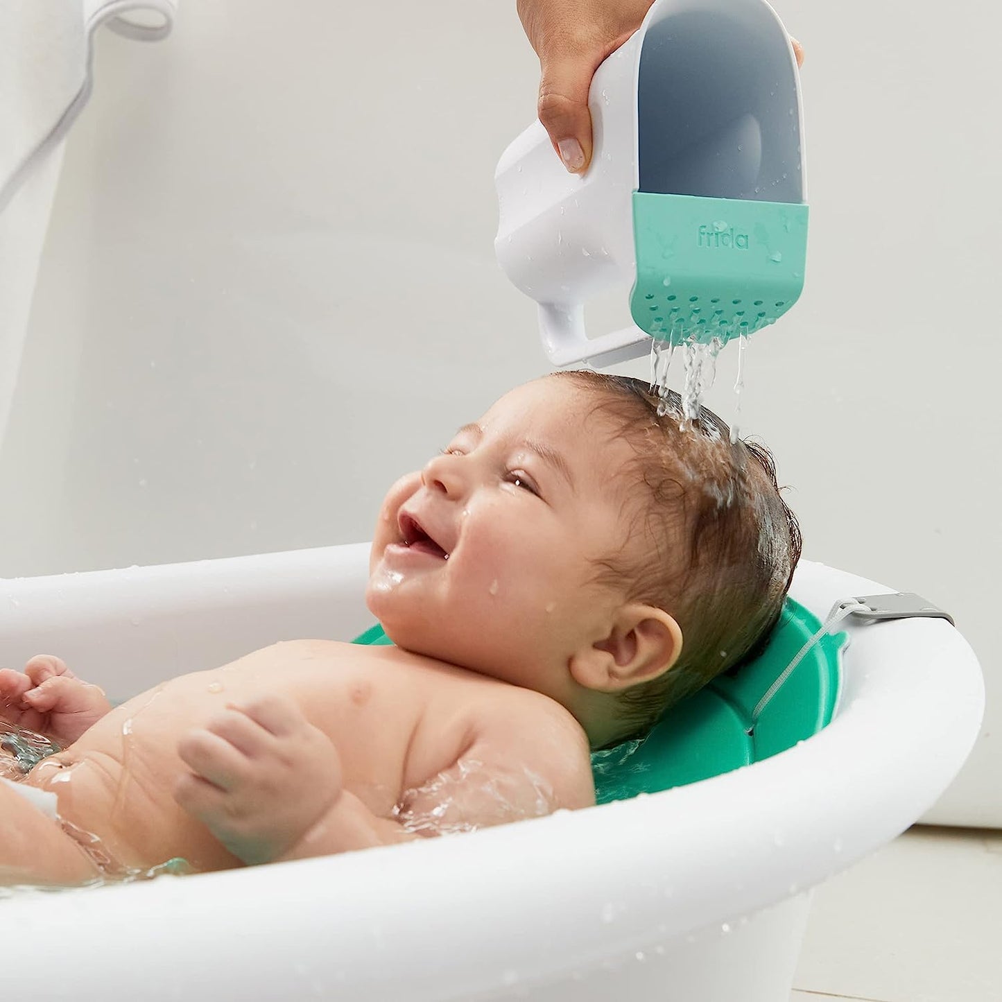 Frida Baby Control The Flow Polypropylene ABS Rinser|Bath Time Rinse Cup with Easy Grip Handle and Removable Rain Shower