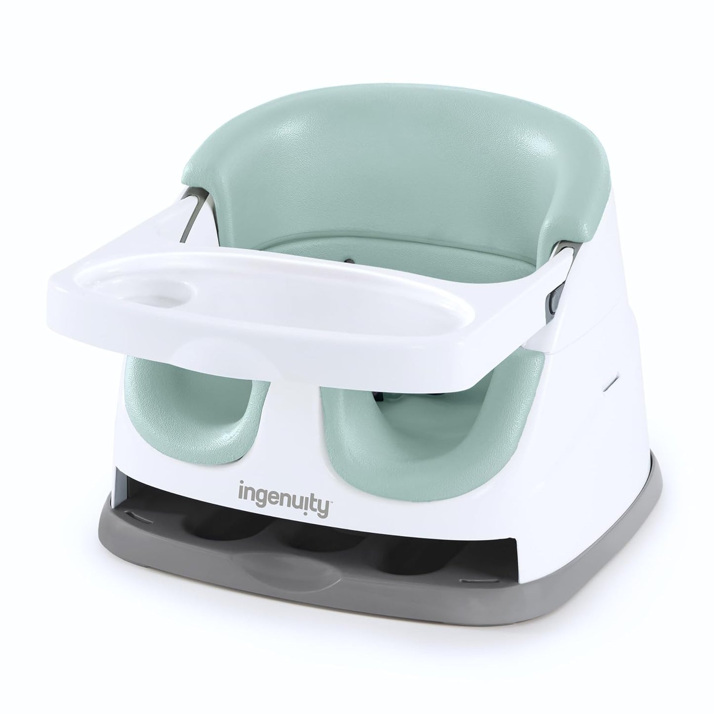 Ingenuity Baby Base 2-in-1 Booster Feeding and Floor Seat with Self-Storing Tray - Slate