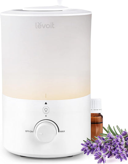 LEVOIT Humidifiers for Bedroom, Quiet (3L Water Tank) Cool Mist Top Fill Essential Oil Diffuser with 25Watt for Home Large Room, 360° Nozzle, Rapid Ultrasonic Humidification for Baby Nursery and Plant