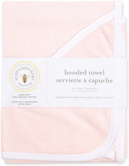 Burt's Bees Baby - Hooded Towels, Absorbent Knit Terry, Super Soft Single Ply, 100% Organic Cotton (Hello Moon!, 2-Pack)