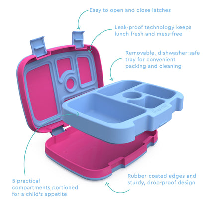 Bentgo® Kids Prints Leak-Proof, 5-Compartment Bento-Style Kids Lunch Box - Ideal Portion Sizes for Ages 3 to 7 - BPA-Free, Dishwasher Safe, Food-Safe Materials - 2023 Collection (Friendly Skies)…