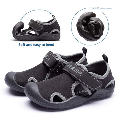 HOBIBEAR Boys Girls Water Shoes Quick Dry Closed-Toe Aquatic Sport Sandals Toddler/Little Kid