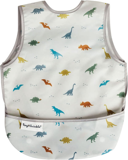 Tiny Twinkle Mess Proof Baby Bib - Waterproof Toddler and Baby Apron Bib - Machine Washable - PFAS and BPA Free