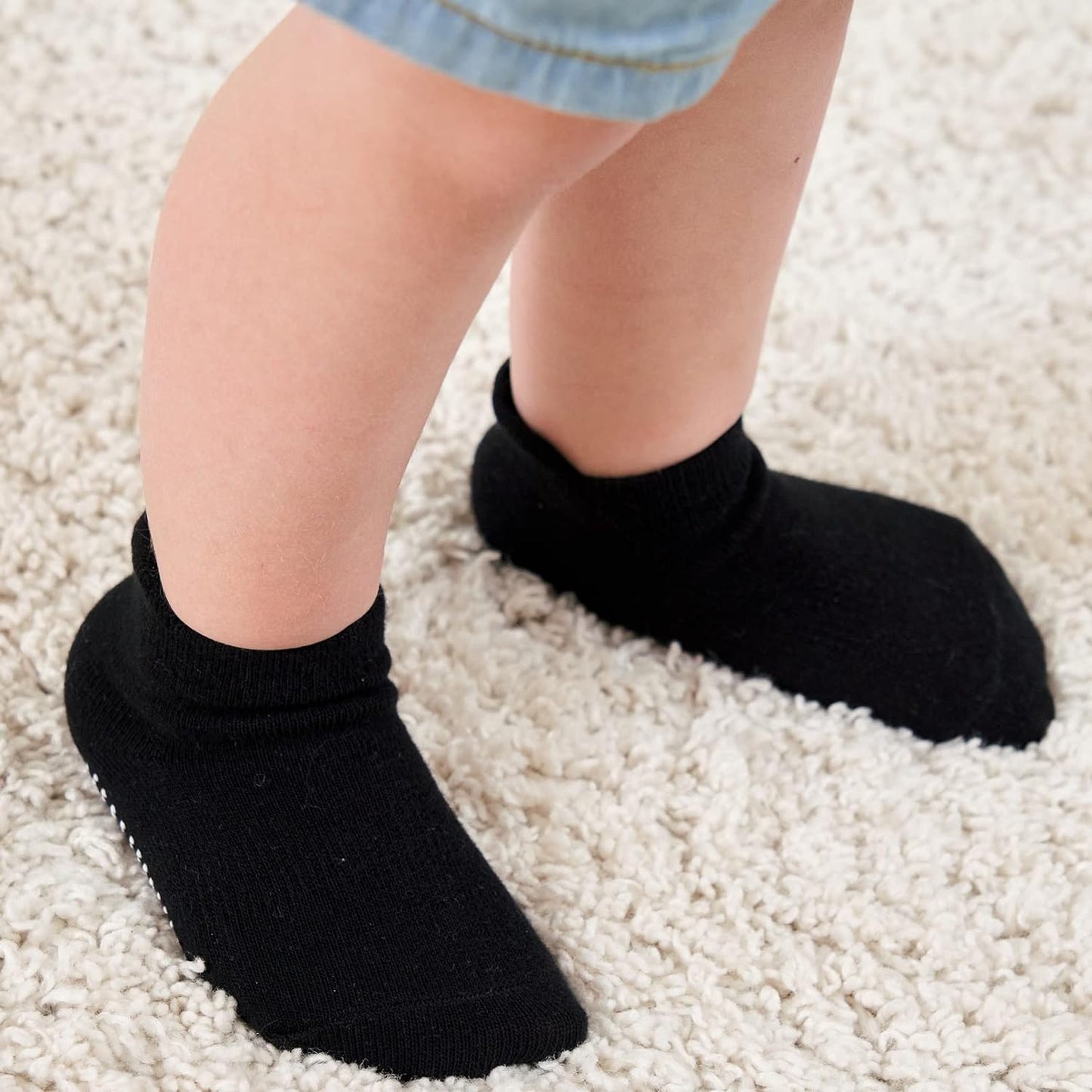 Zaples Baby Non Slip Grip Ankle Socks with Non Skid Soles for Infants Toddlers Kids Boys Girls