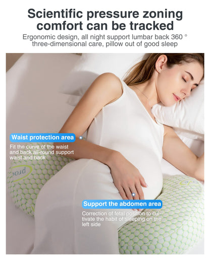 Busarilar Pregnancy Pillows for Sleeping, Maternity Pillow, Pregnancy Body Pillow Support for Back, Legs, Belly, Hips of Pregnant Women, Detachable and Adjustable with Pillow Cover (Pinky, Small)