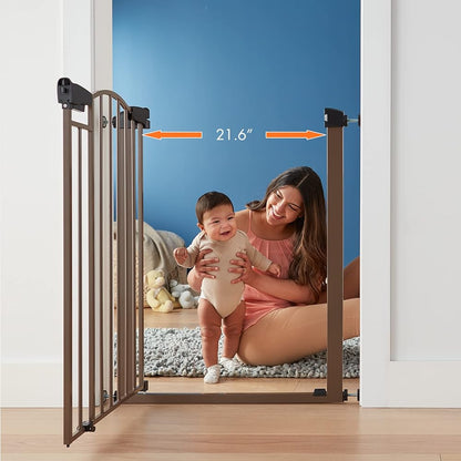 Cumbor 36" Extra Tall Baby Gate for Dogs and Kids with Wide 2-Way Door, 29.7"-40.6" Width, and Auto Close Personal Safety for Babies and Pets, Fits Doorways, Stairs, and Entryways