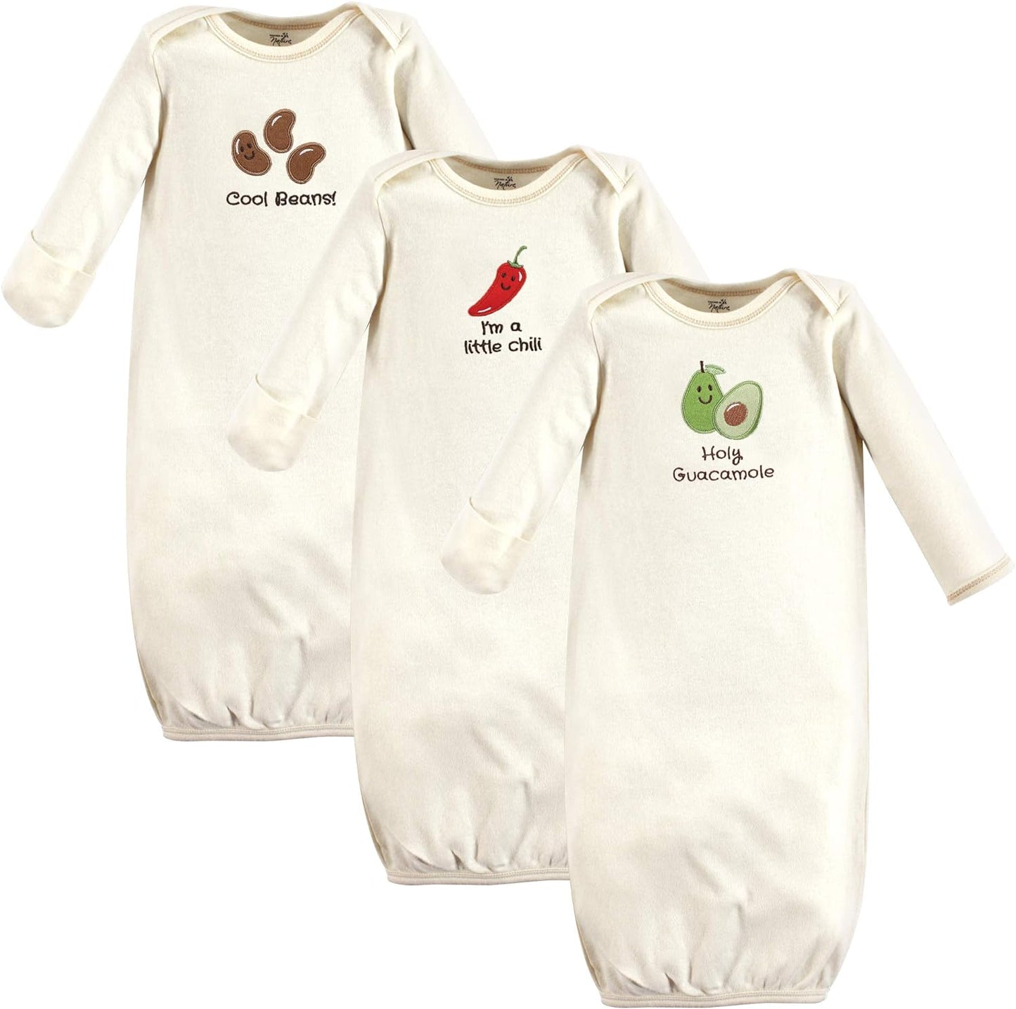 Touched by Nature Unisex Baby Organic Cotton Gowns