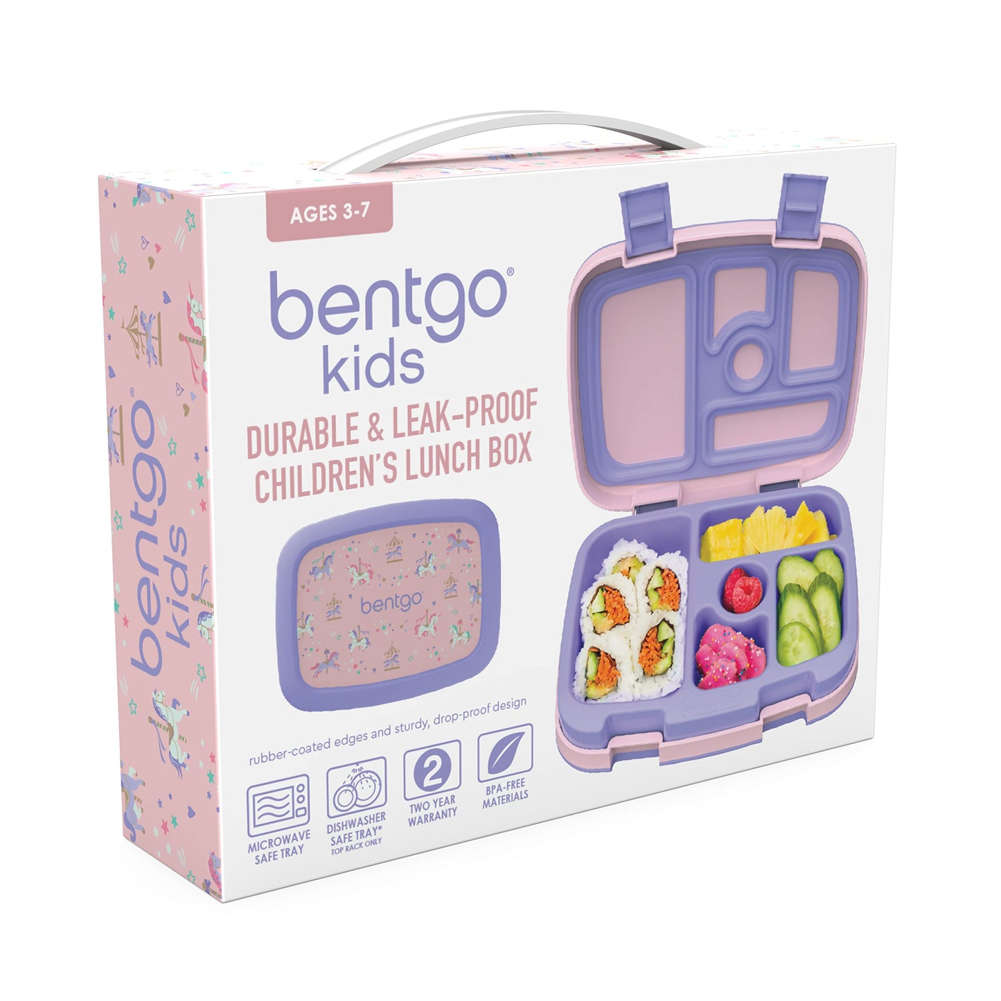 Bentgo® Kids Prints Leak-Proof, 5-Compartment Bento-Style Kids Lunch Box - Ideal Portion Sizes for Ages 3 to 7 - BPA-Free, Dishwasher Safe, Food-Safe Materials - 2023 Collection (Friendly Skies)…