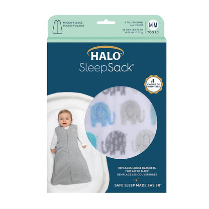 HALO Sleepsack Plush Dot Velboa Wearable Blanket, TOG 1.5, Cream, Medium