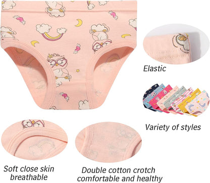 NEIYISHE Girls' Cotton Brief Breathable Toddler Panties Kids Assorted Underwears 6-8 pieces