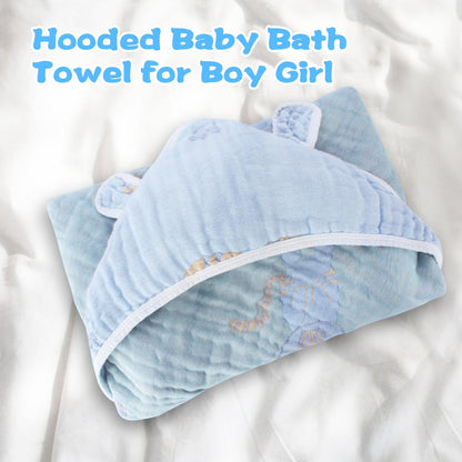 Toddler Towels with Hood, 2-Pack Absorbent Hooded Baby Bath Towels for Boy Girl, Soft 50'' x 32'' Toddler Bath Towels Baby Towels with Hood, Thick Baby Hooded Towels for Toddlers Kid (Green&White)