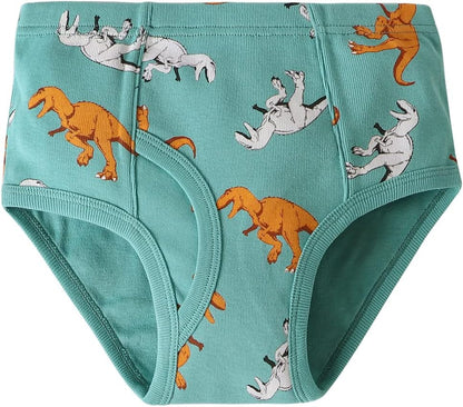 BYONEME 100% Cotton Little Boys Briefs Soft Dinosaur Truck Toddler Underwear