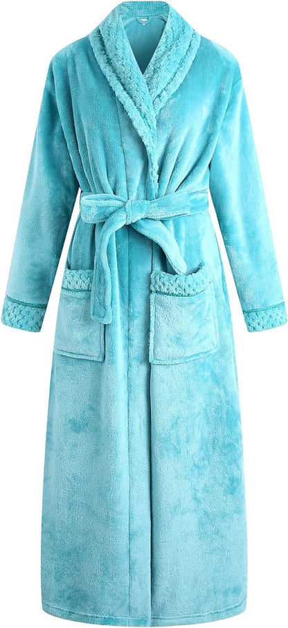 Richie House Women's Plush Soft Warm Fleece Bathrobe Robe RH1591