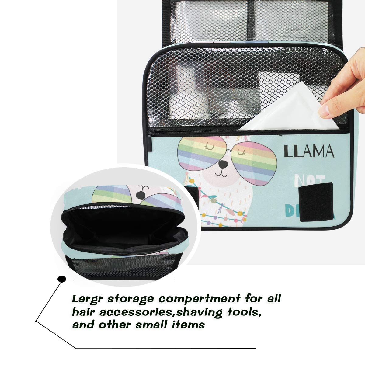 senya Hanging Travel Toiletry Bag Kit Makeup Case Cosmetics Organizer for Men Women