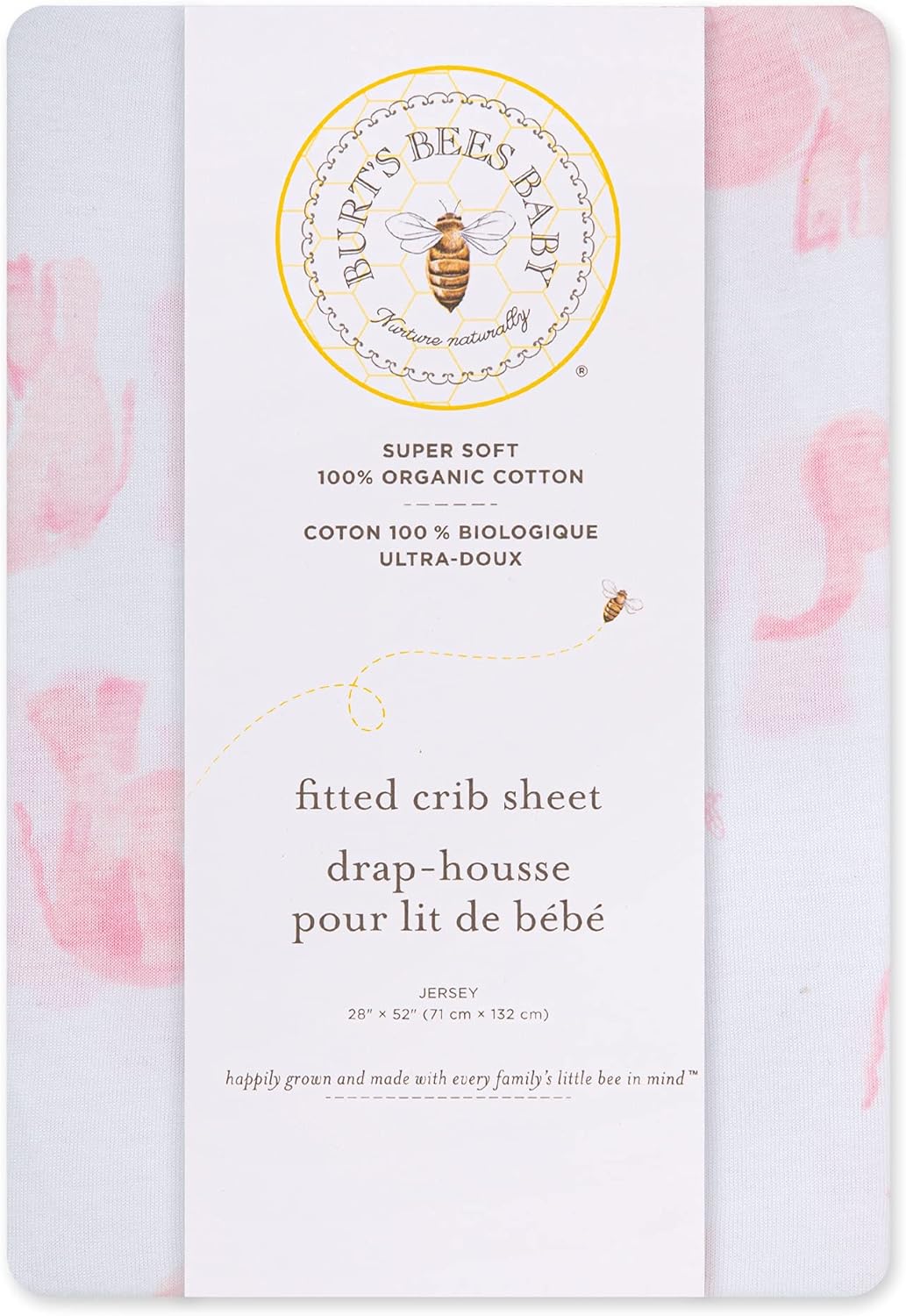 Burt's Bees Baby - Fitted Crib Sheet, Boys & Unisex 100% Organic Cotton Crib Sheet for Standard Crib and Toddler Mattresses (Hello Moon!) 28x52 Inch (Pack of 1)