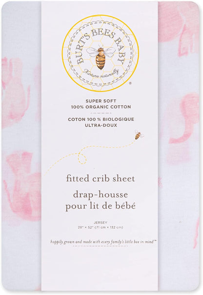 Burt's Bees Baby - Fitted Crib Sheet, Boys & Unisex 100% Organic Cotton Crib Sheet for Standard Crib and Toddler Mattresses (Hello Moon!) 28x52 Inch (Pack of 1)